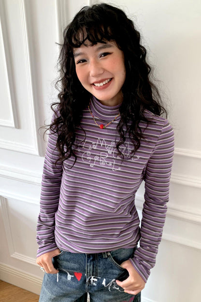 Sugar Melody Striped Long-Sleeved Top