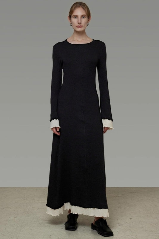 Flared Sleeve Slimming Dress