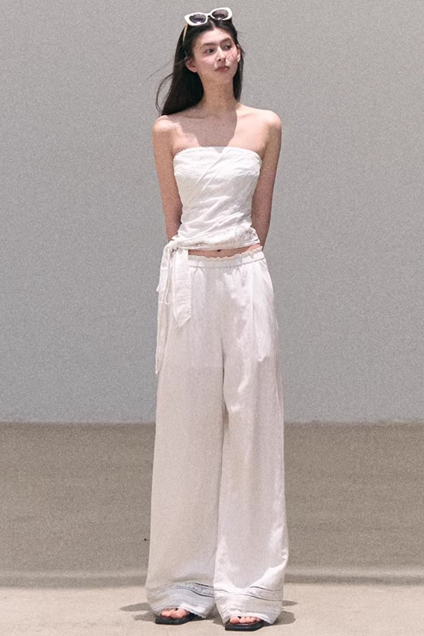 Lyocell Linen Hollow-Out Top Set-Up