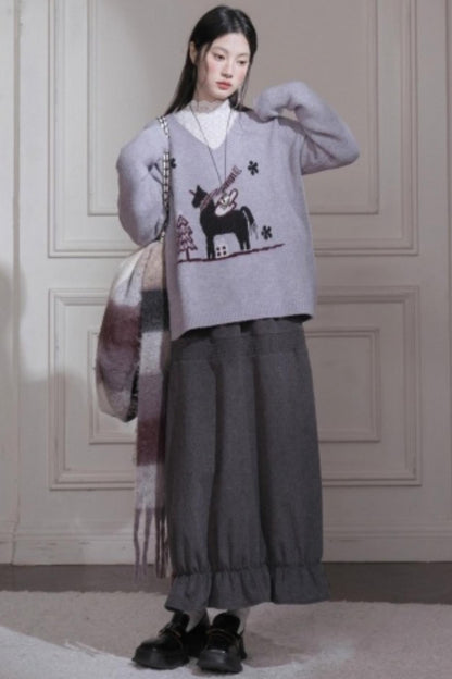 Soft Mist Purple Wool Sweater