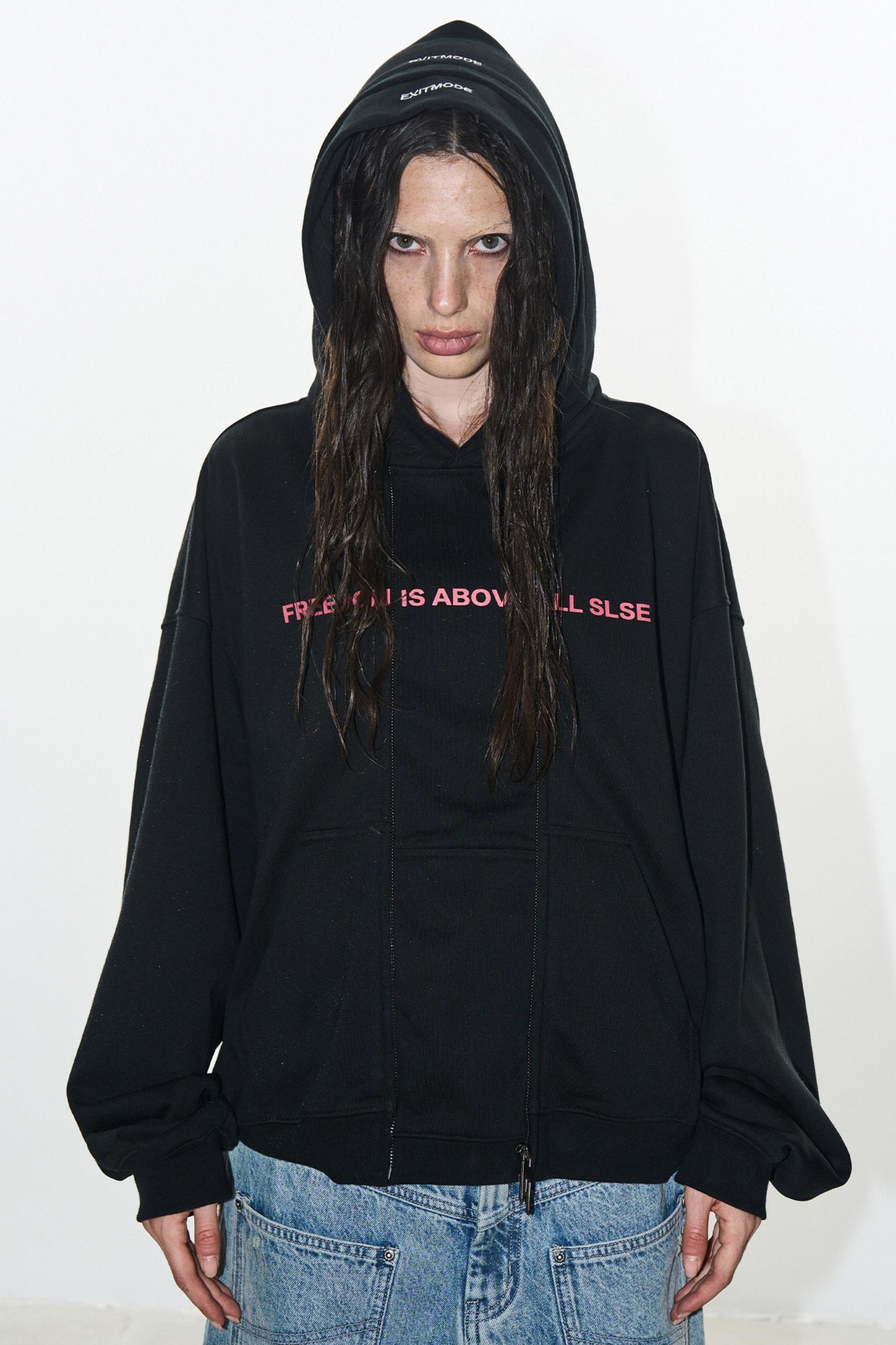 Faux Layered Sweatshirt Jacket