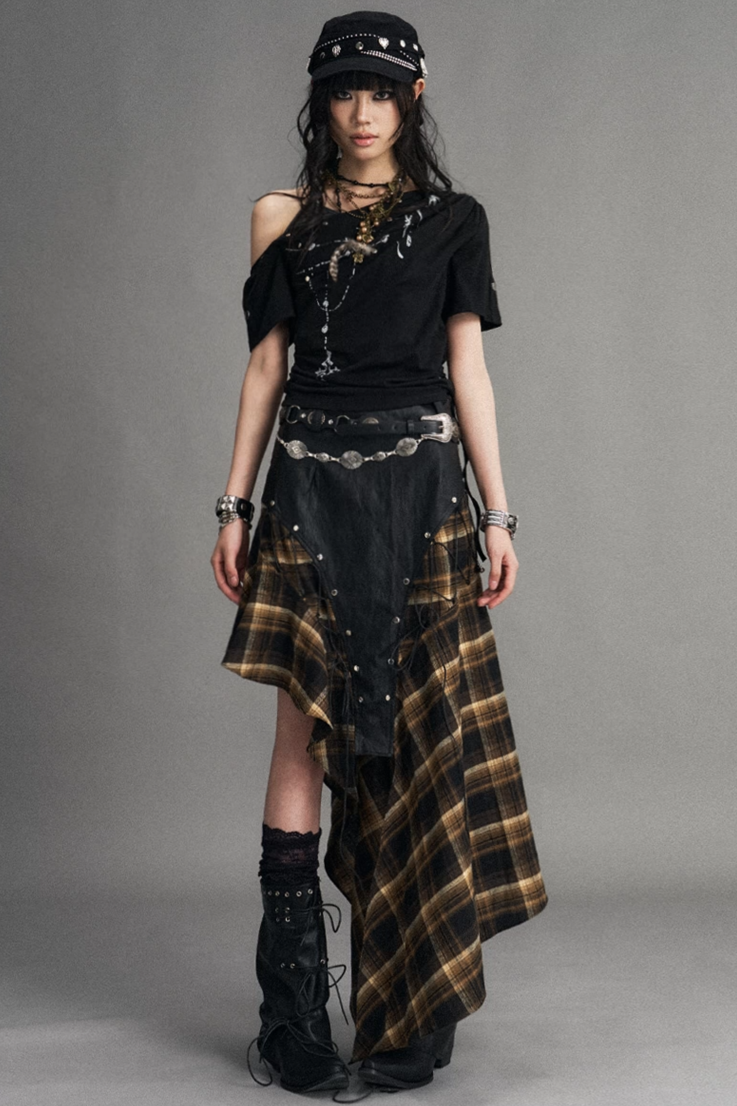 Punk Print Drop-Shoulder Top