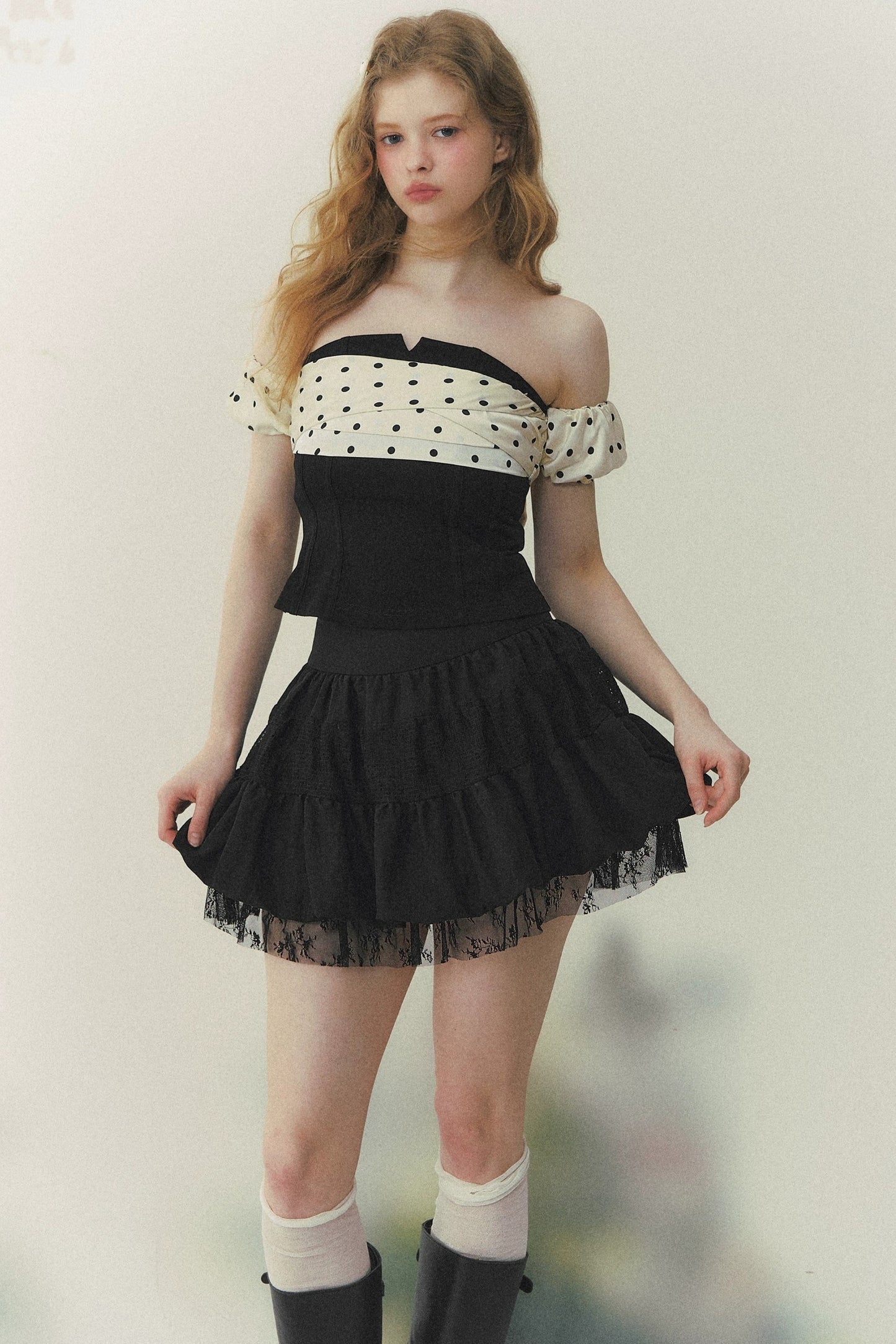 Polka Dot Off-Shoulder Top