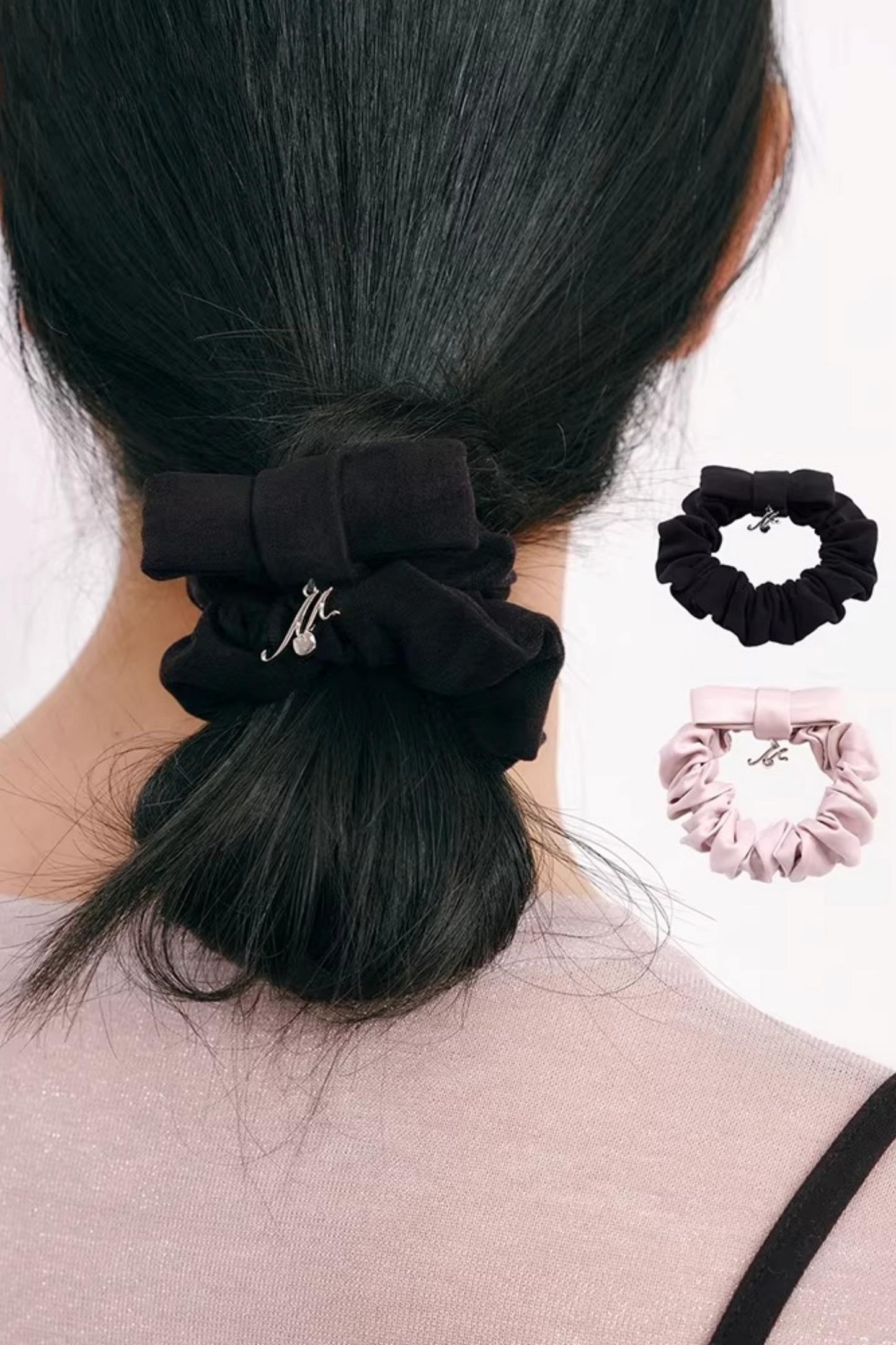 Butterfly Wing Satin Bow Scrunchie