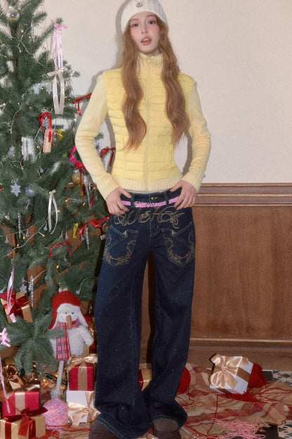 Vintage Embroidered Denim Pants