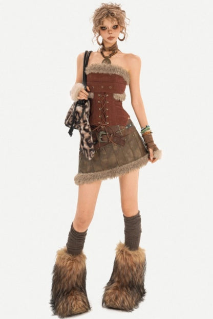 Lace-Up Off-Shoulder Top