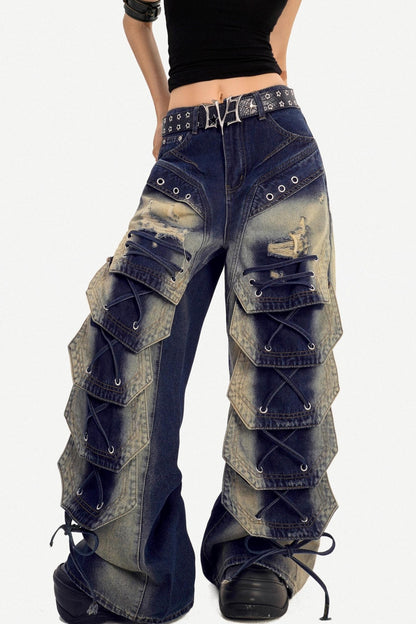 Vintage Washed Denim Pants
