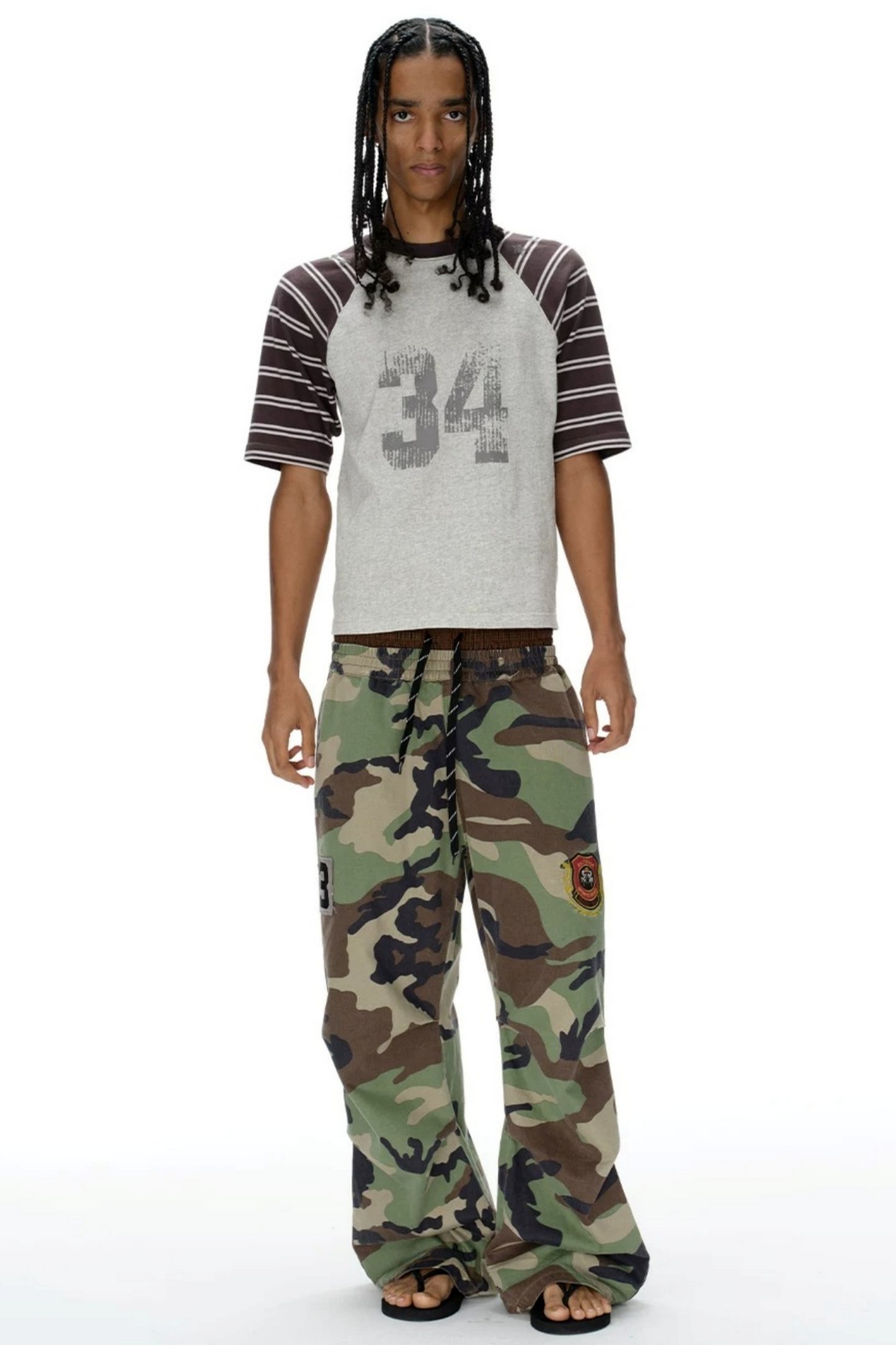 Retro Double-Waist Camouflage Pants
