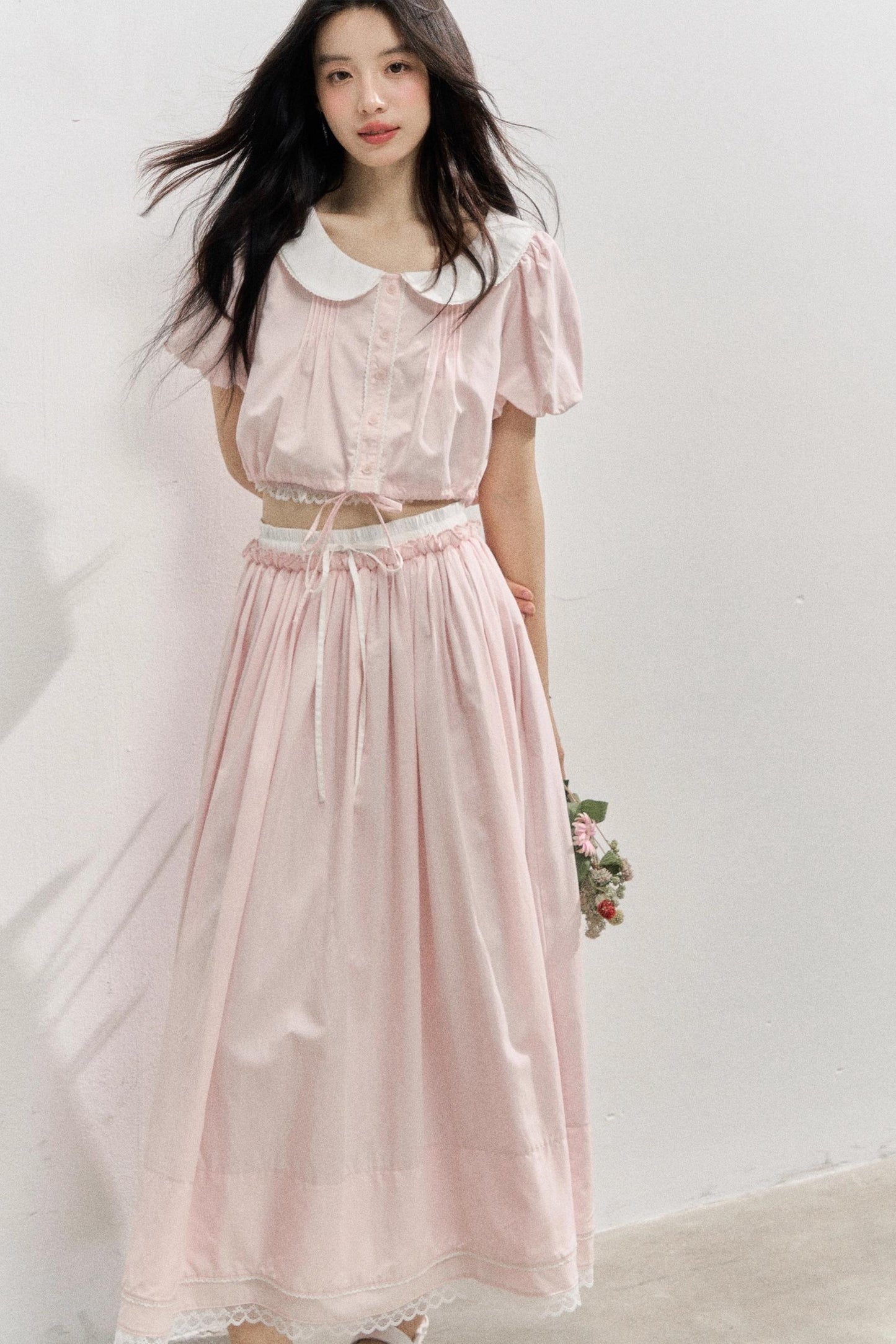 Elegant Tops And Skirt Set-Up