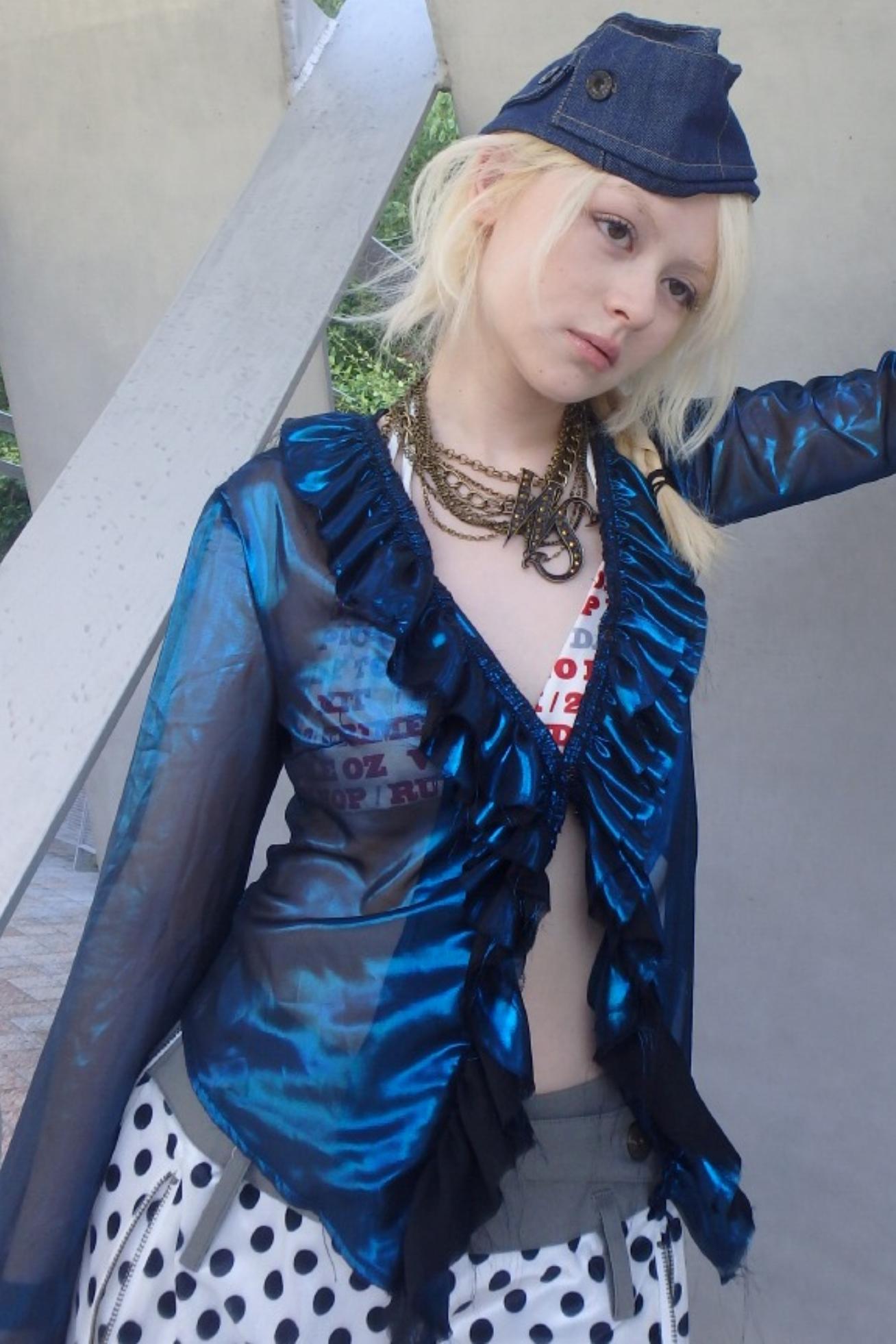 Shattered Blue Mesh Cardigan