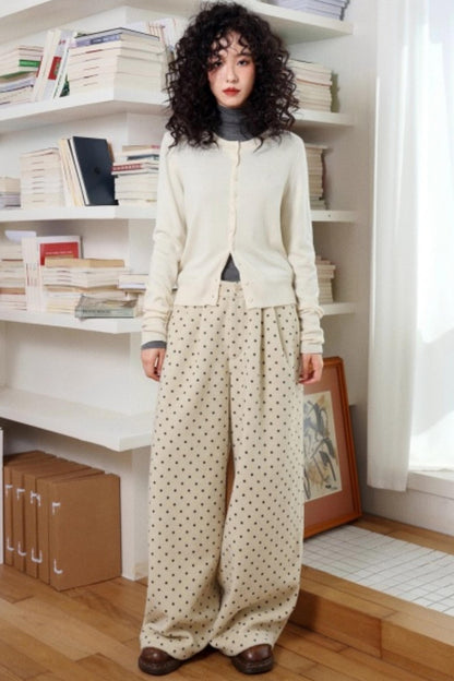 Polka Dot Woolen Pants