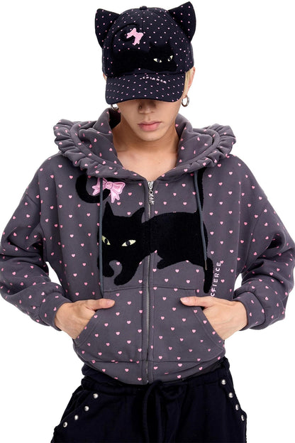 Love Polka Dot Cat Ear Jacket