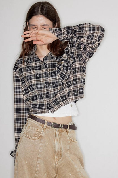 Vintage Plaid Long Sleeve Shirt