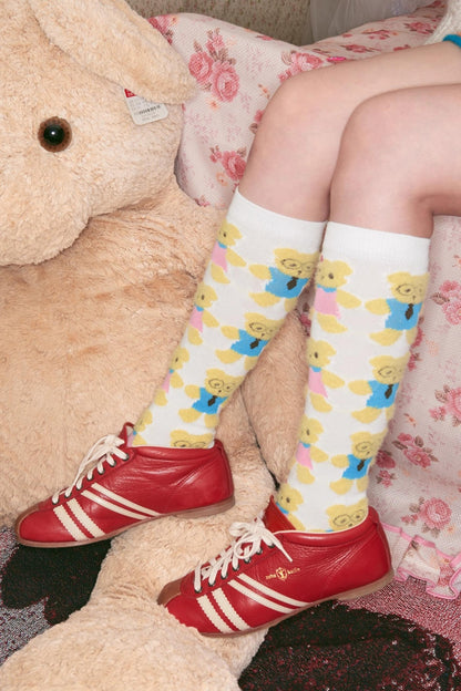 Bear Plush Knitted Socks