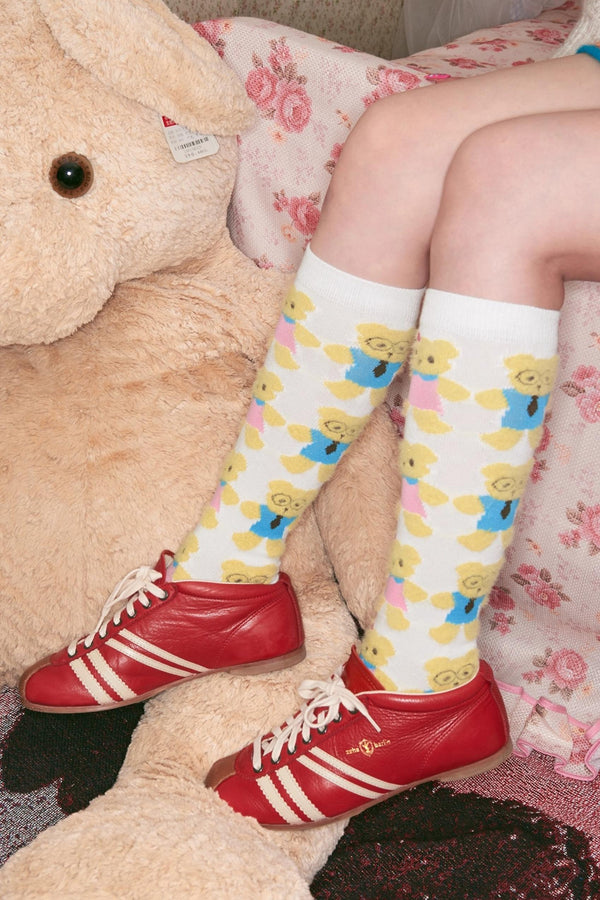 Bear Plush Knitted Socks