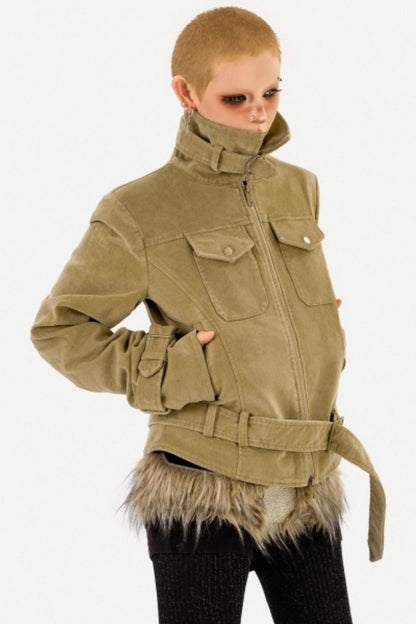 Retro Fur Collar Jacket