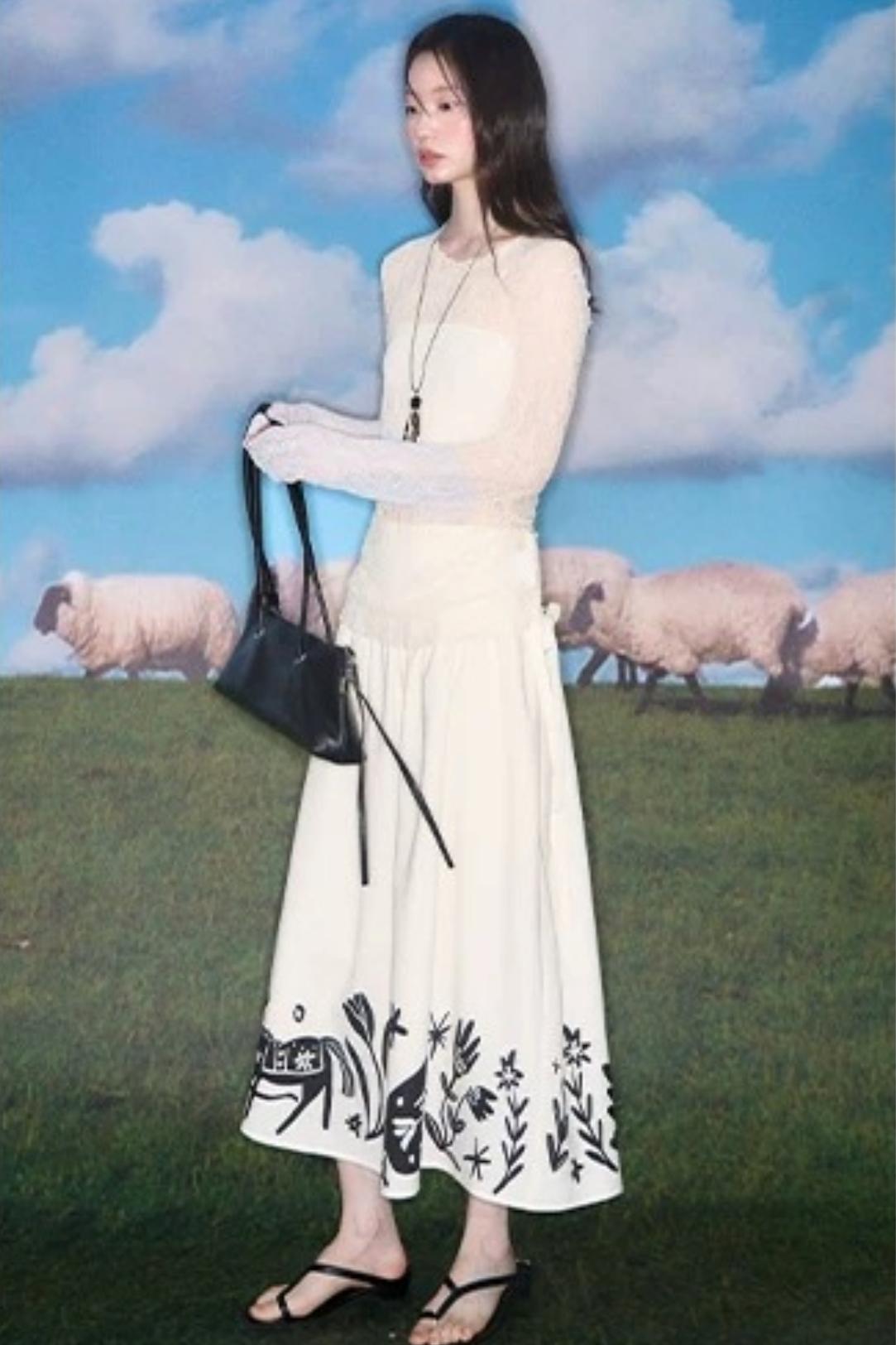 Floral Pony Linen Skirt