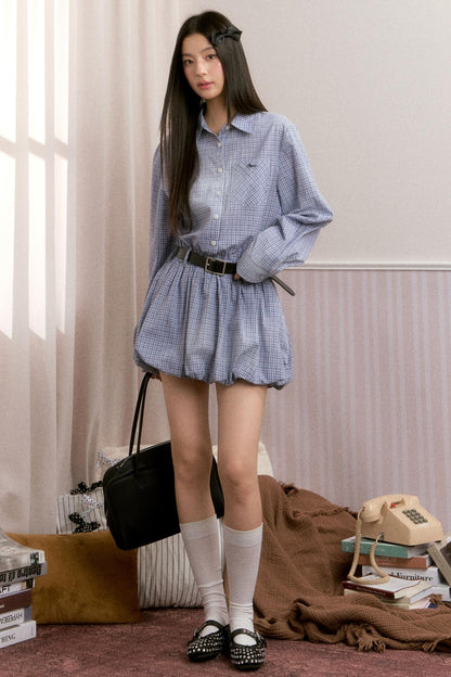 Vintage Plaid Shirt Dress