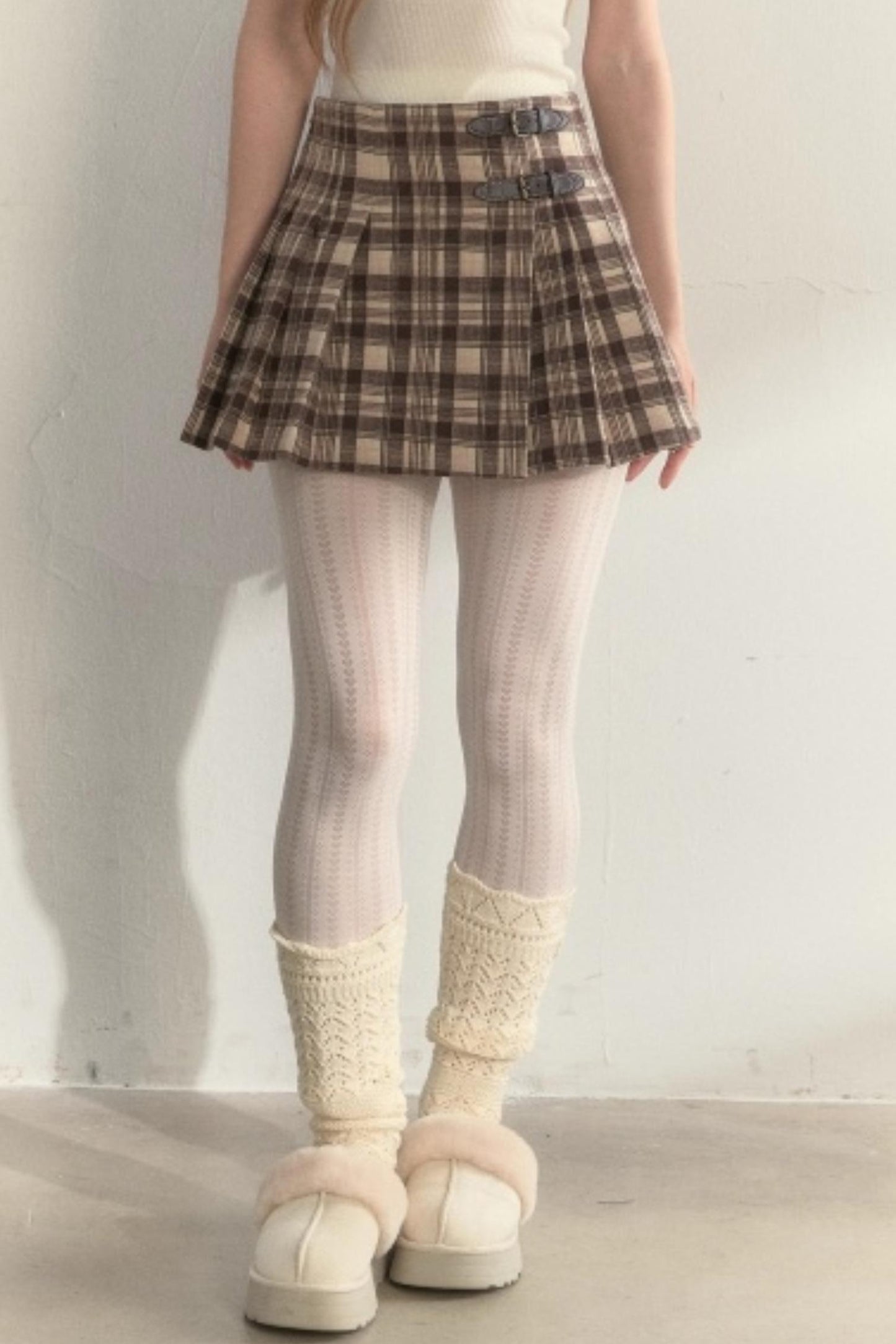 Retro Plaid Pleated Skirt