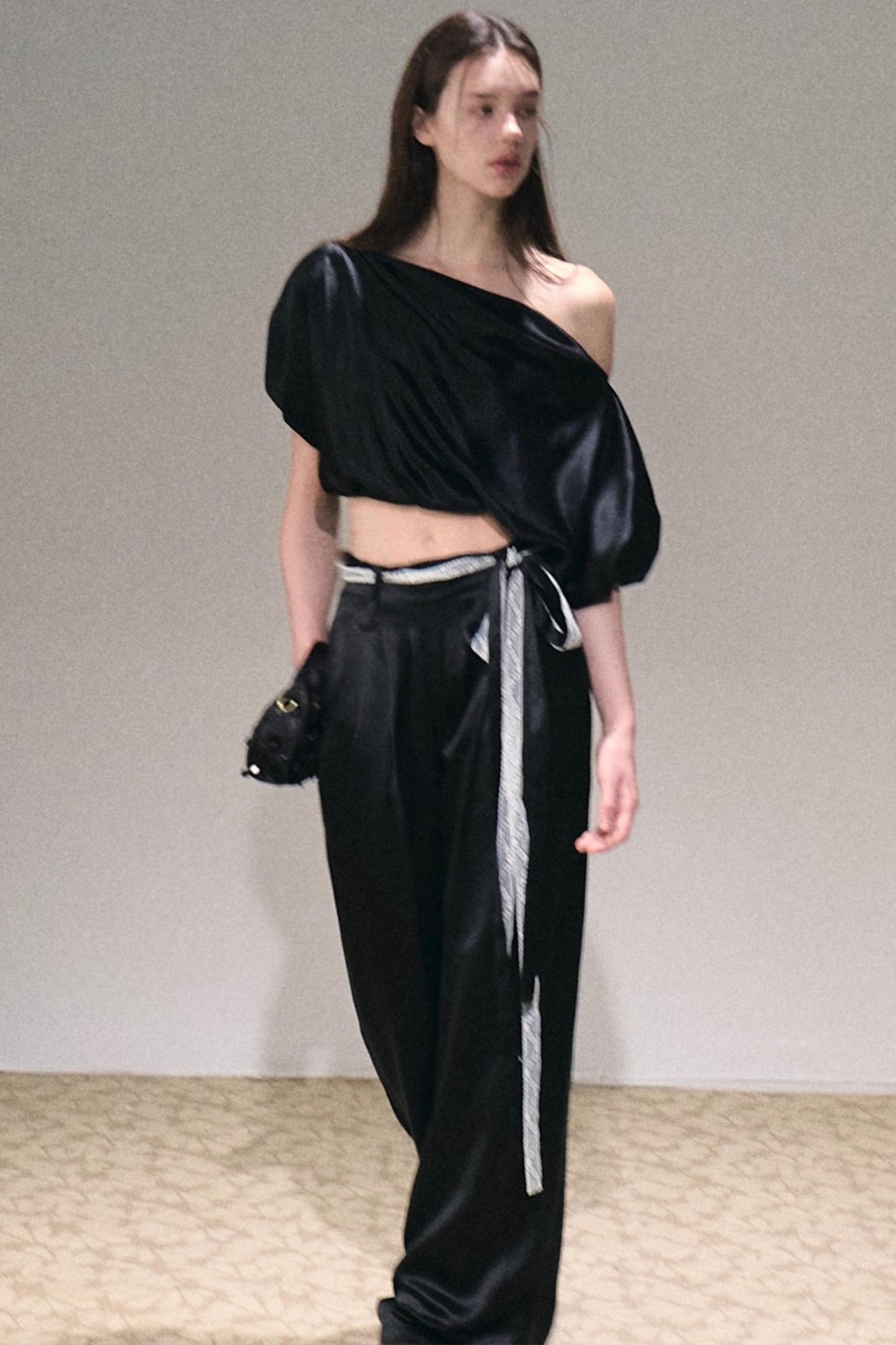 Acetate Flower Bud Top & Pants Set-Up