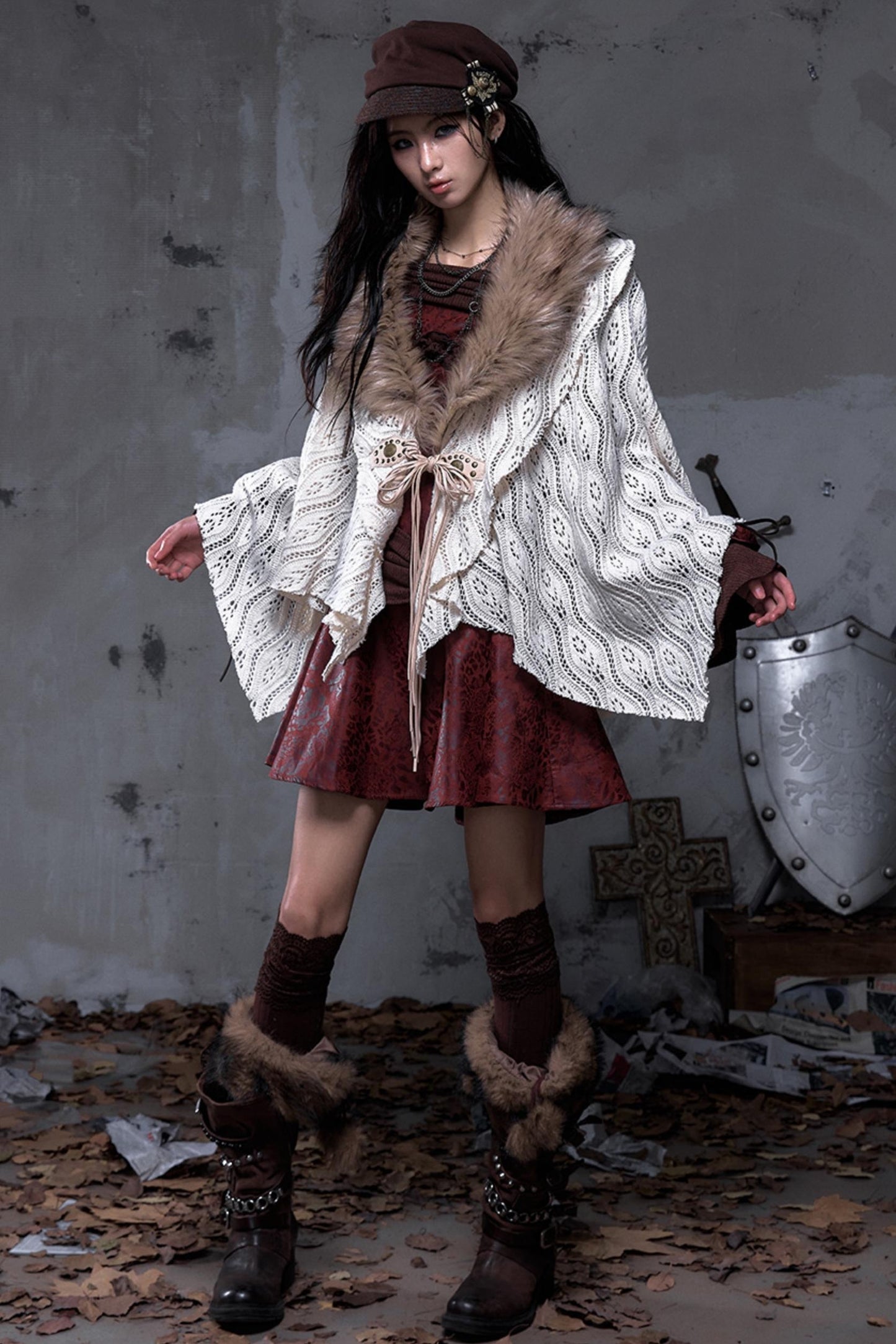 Millennium Vintage Knit Cape Jacket