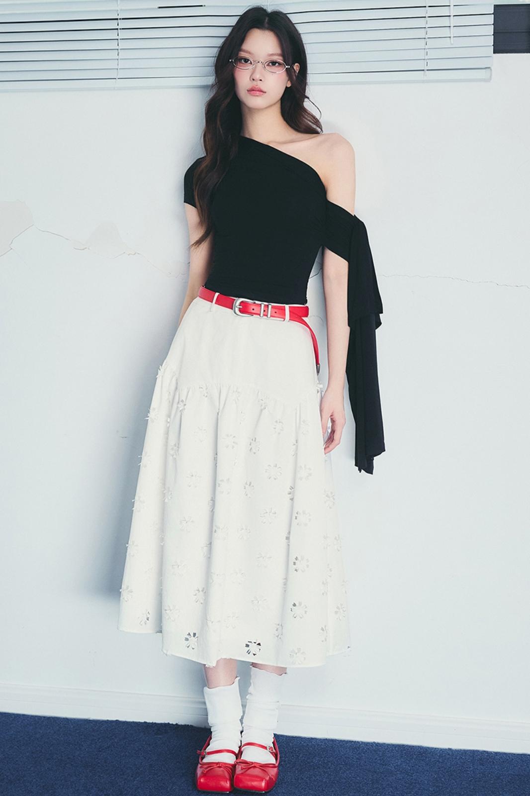 Heart Slob Floral A-Line Skirt