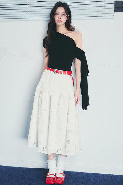 Heart Slob Floral A-Line Skirt