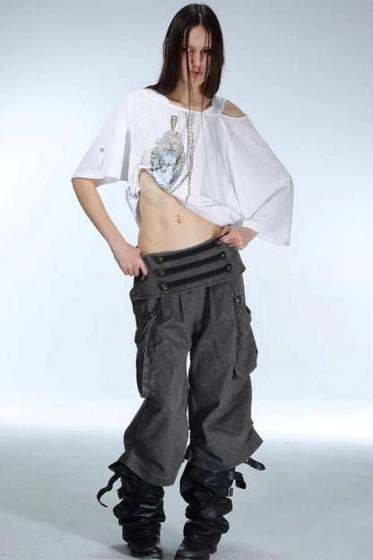 Retro Low-Waist Cargo Pants