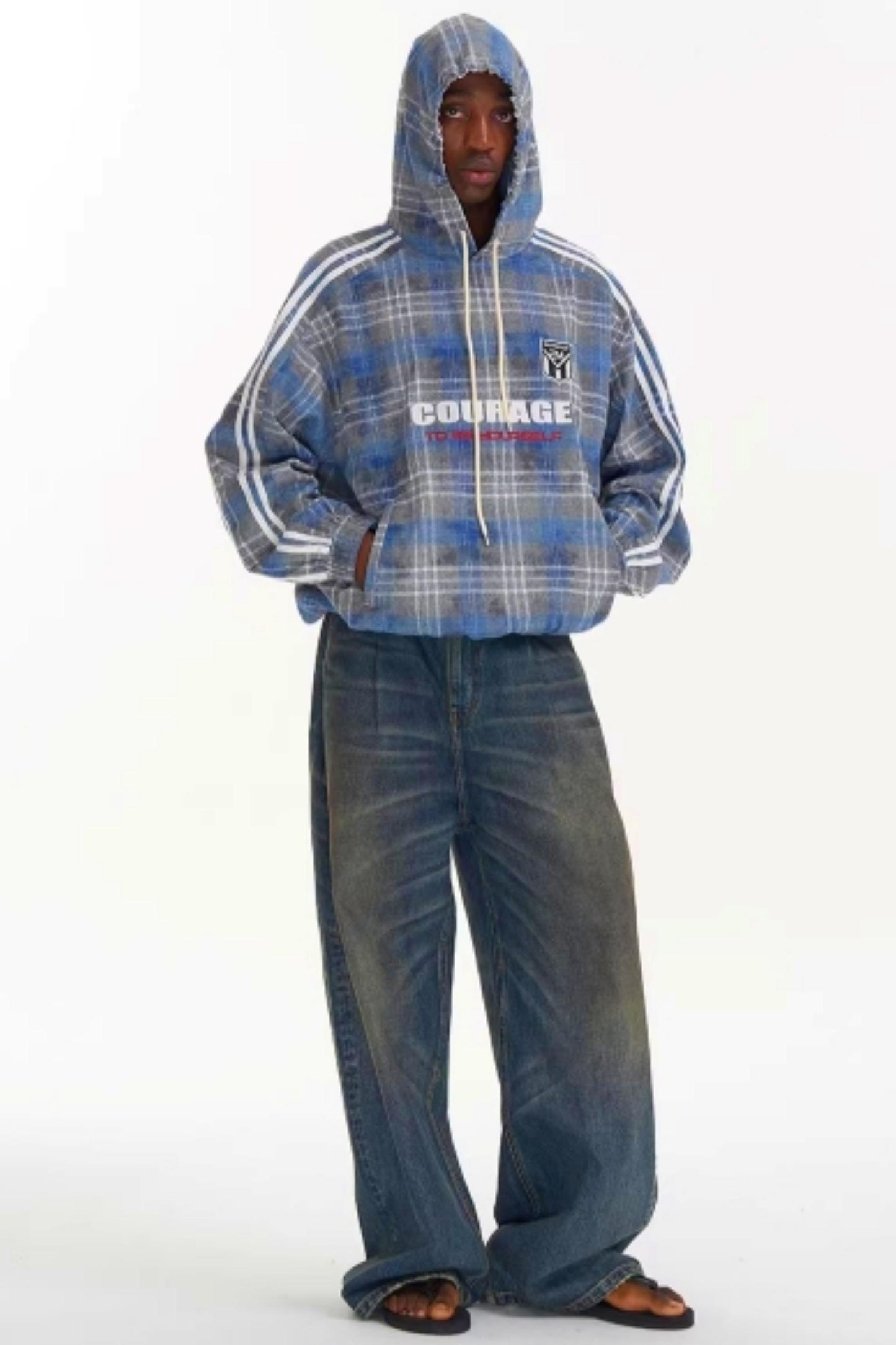 Patchwork-Plaid-Pullover