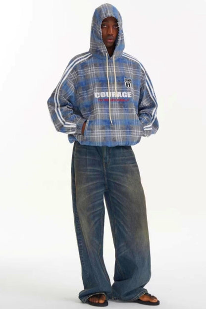 Patchwork-Plaid-Pullover