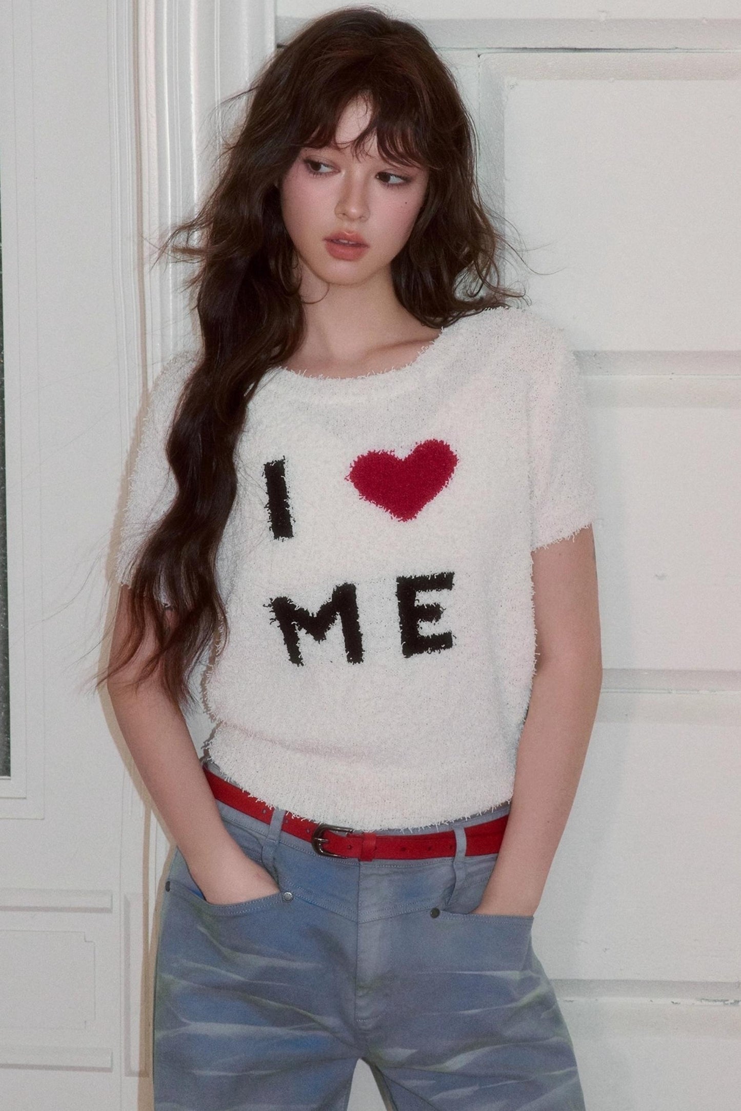 Versatile Crew Neck Love Knitwear