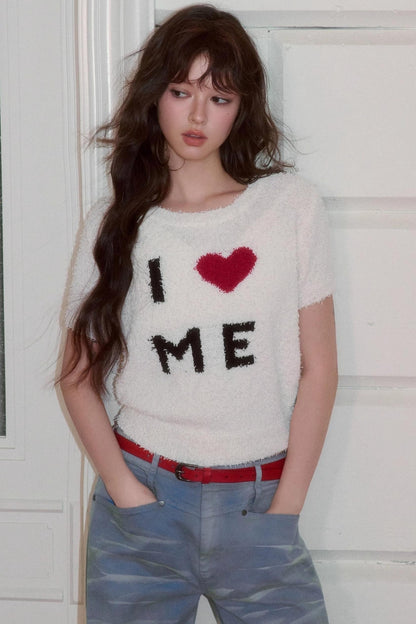 Versatile Crew Neck Love Knitwear