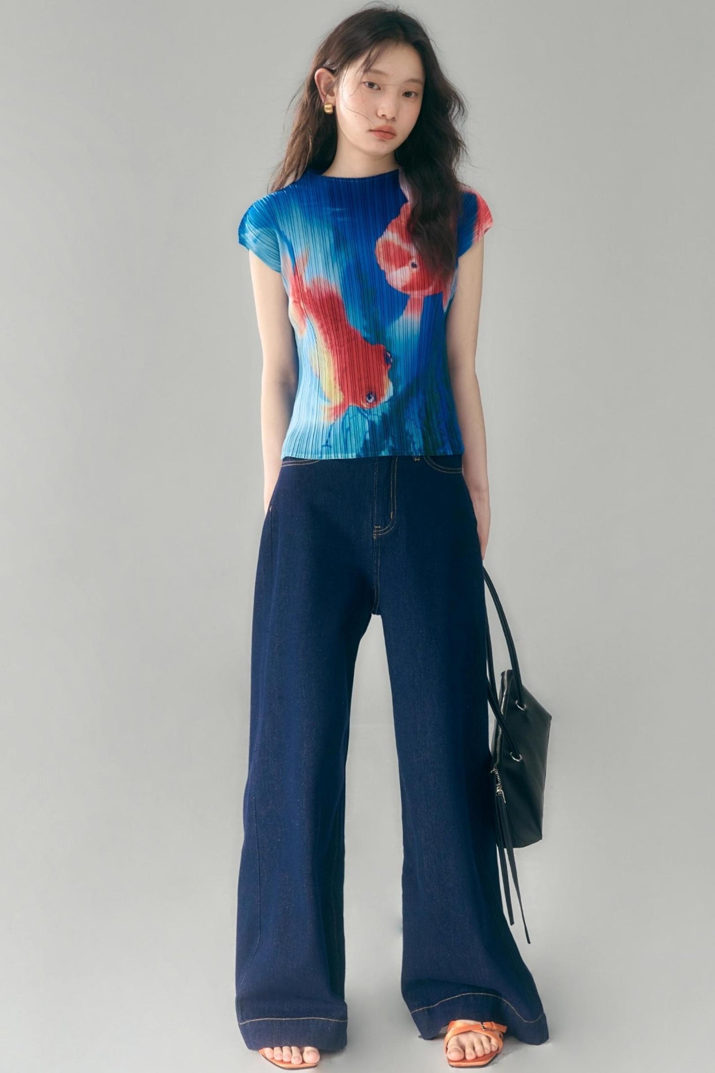 Goldfish Retro Pleated Top