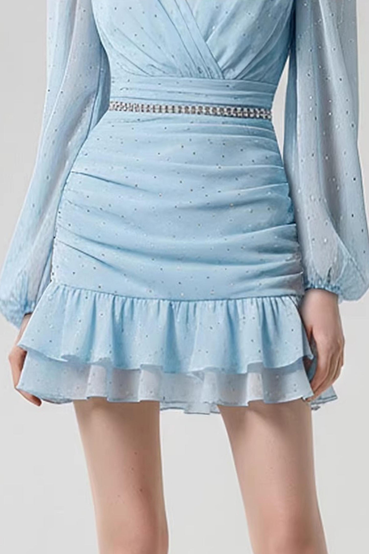 French Ruffled V-Neck Dress