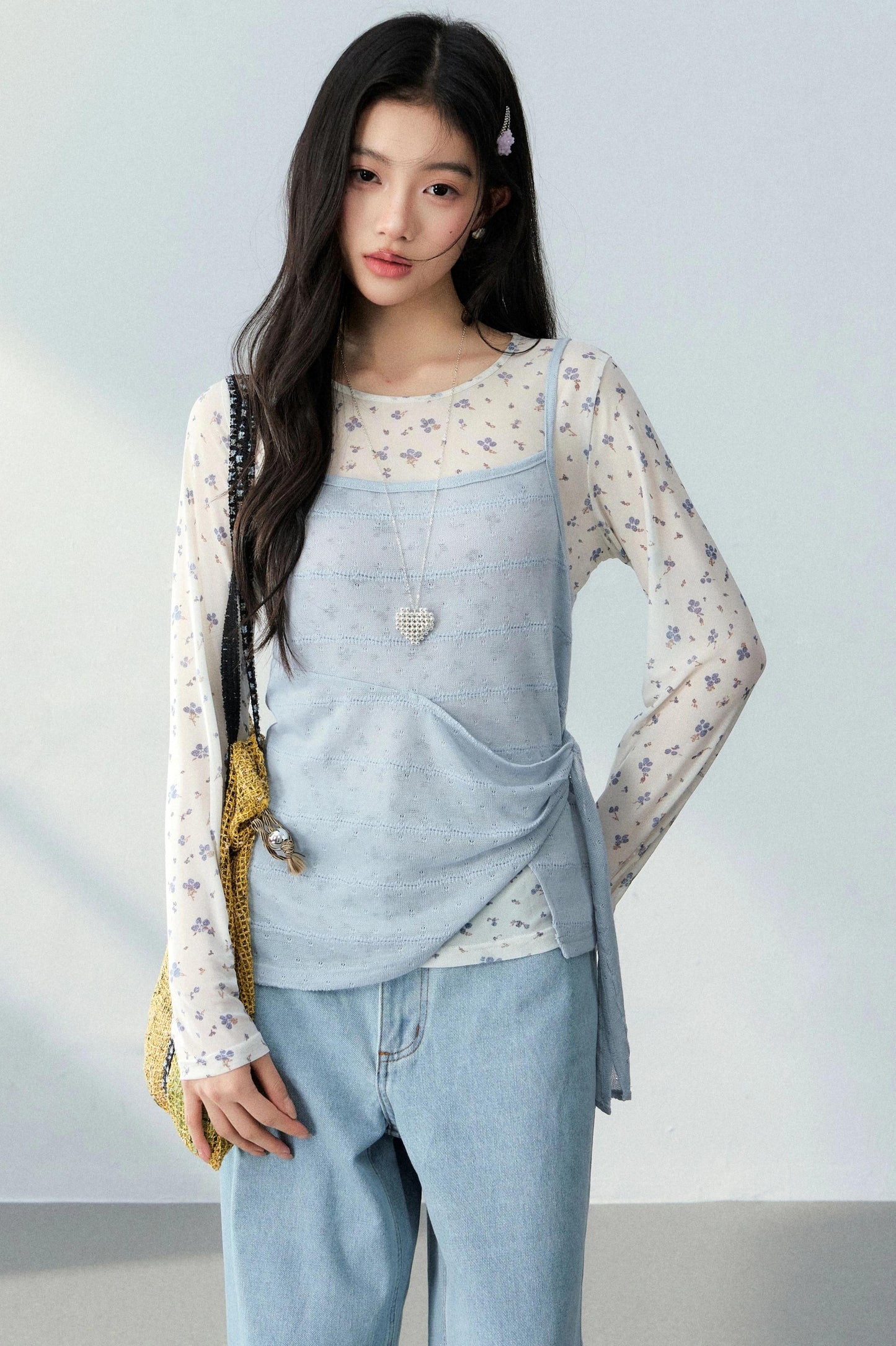 Floral Star Mesh Top Set