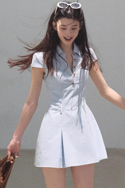 Summer V-Neck Polo Dress