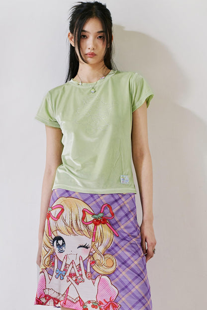 Light Green Velvet Tee