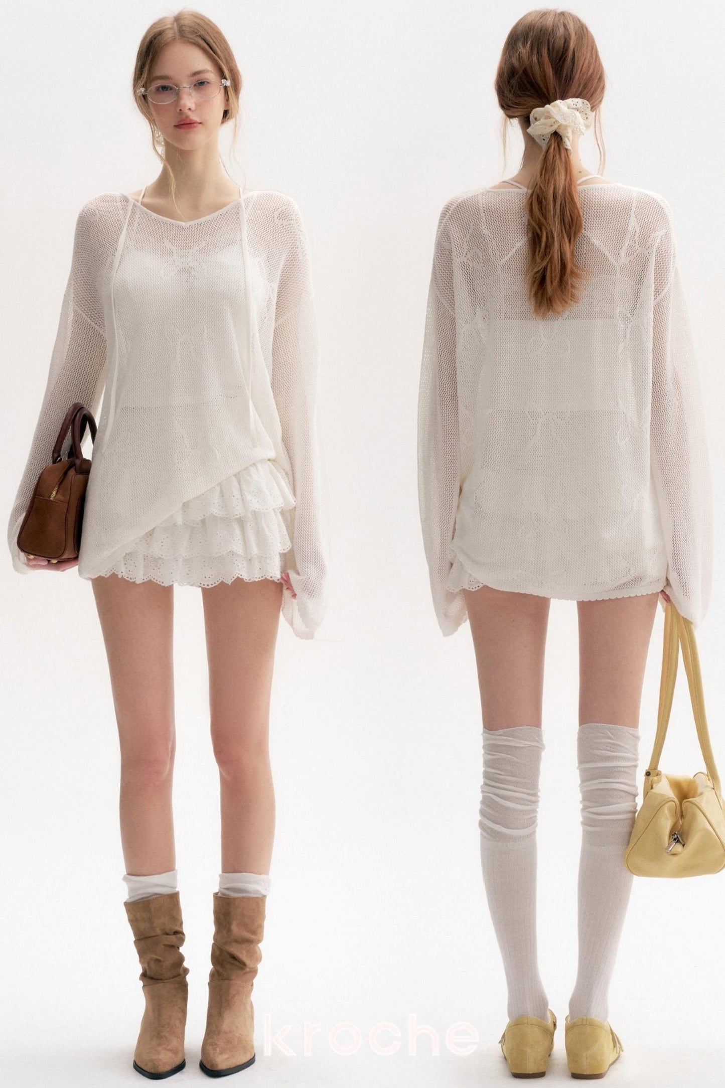 Lazy Bow Knit Cover-up