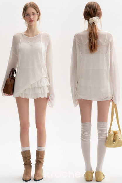 Lazy Bow Knit Cover-up