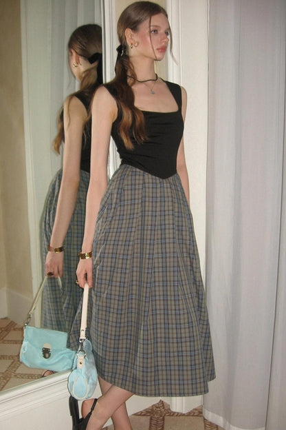 Classic Check Shearling Style Dress