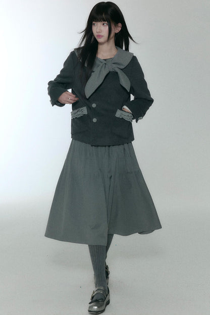 Vintage Pleated Peplum Skirt