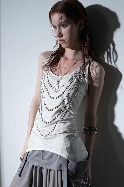 Rhinestone Long Tank Top