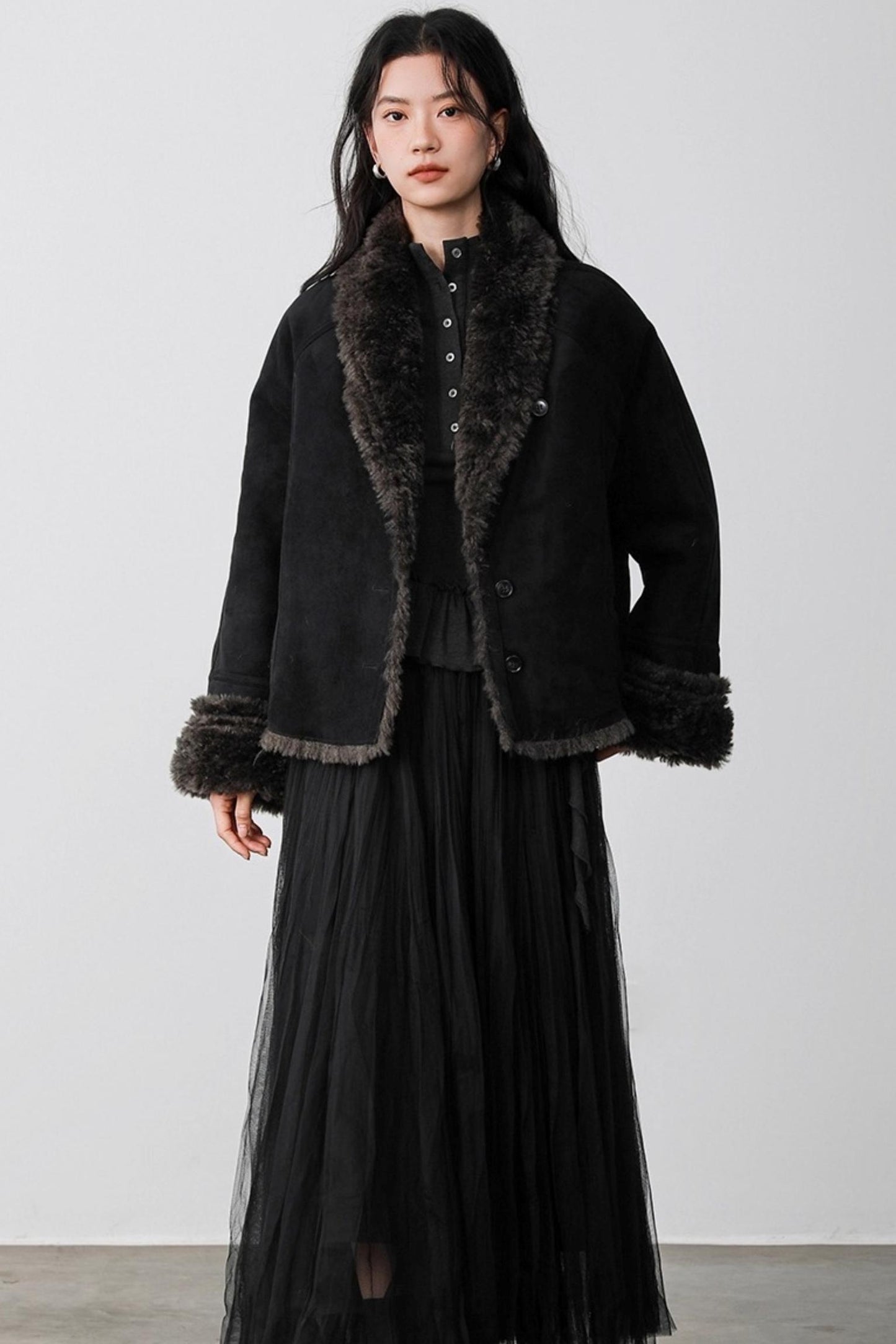 Black Velvet Suede Jacket