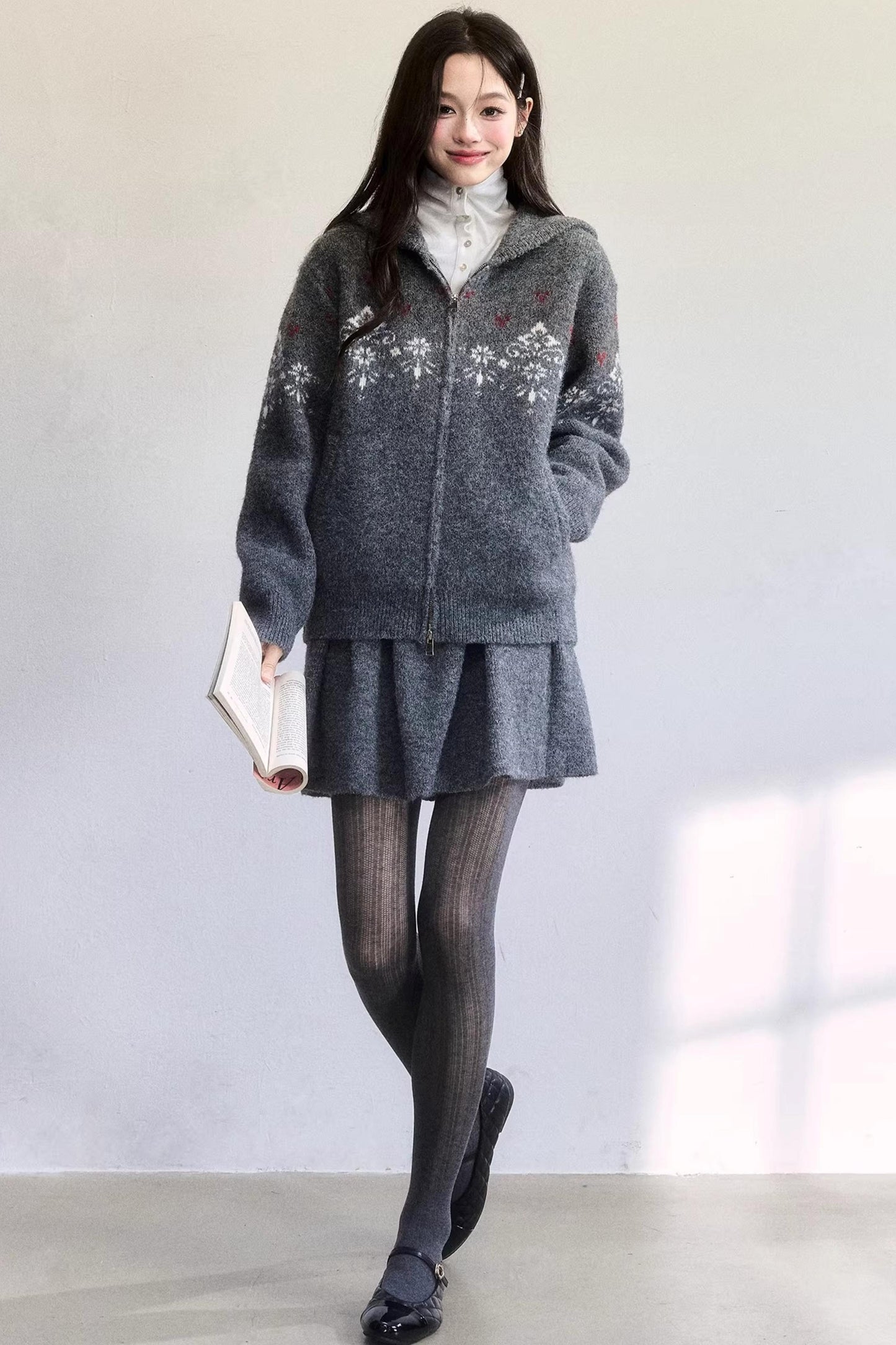 Frosting Jacquard Strickjacken-Set