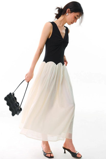 Sicilian Legend V-Neck Sleeveless Dress