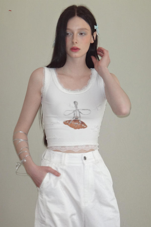 Lace Bow Tank Top