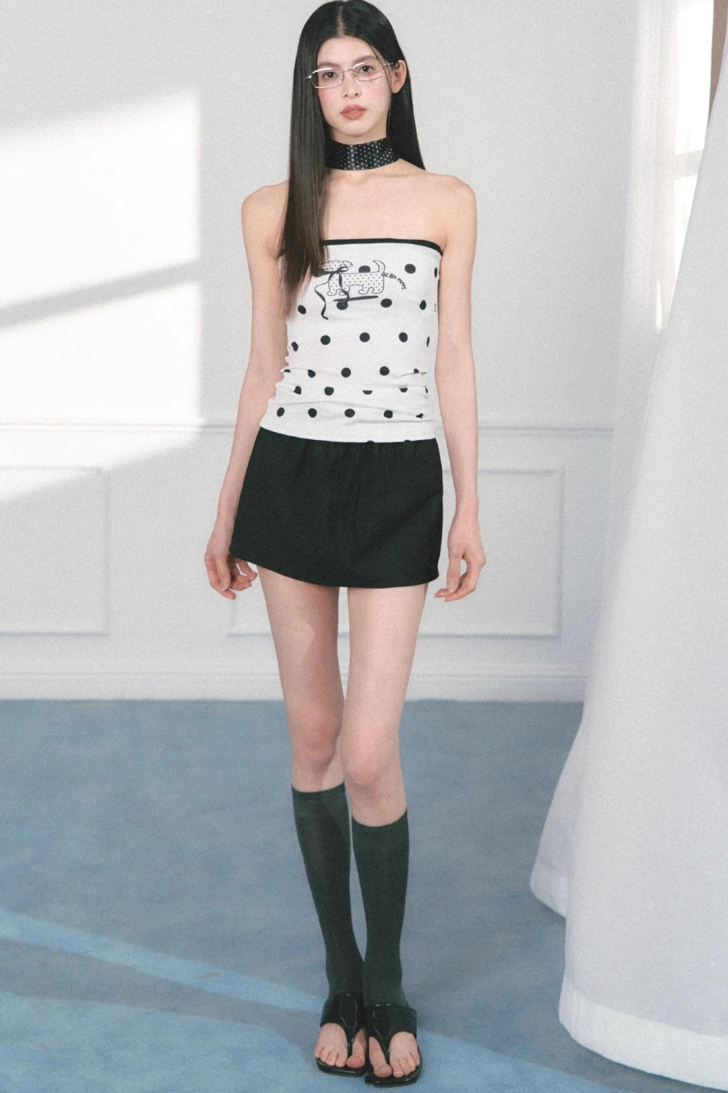 Original Puppy Print Fitted Top