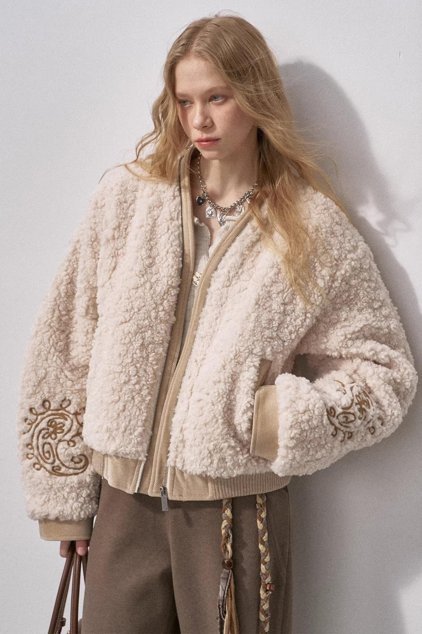 Lamb Wool Paisley Parka