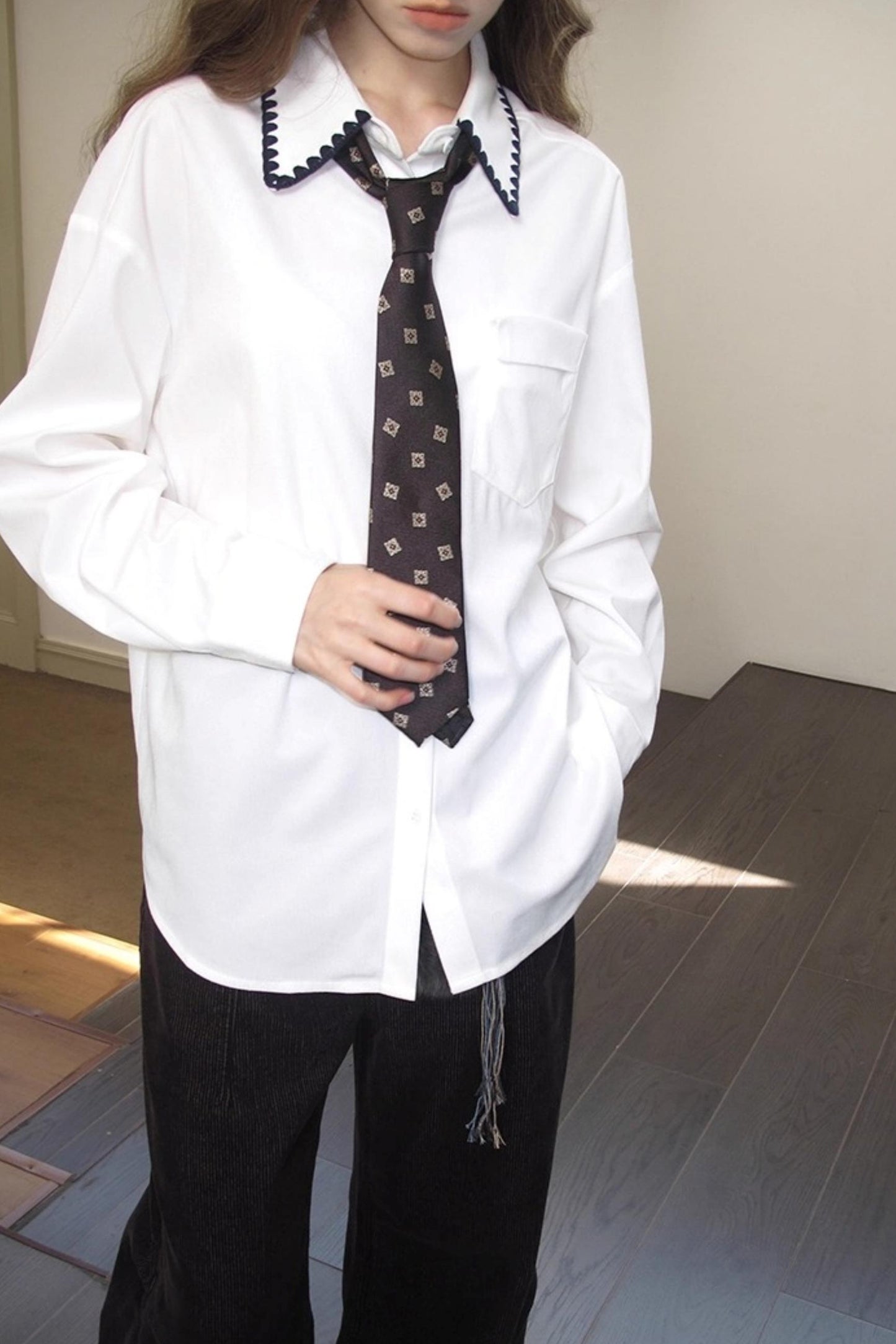 Shell-Edged Corduroy Winter Shirt