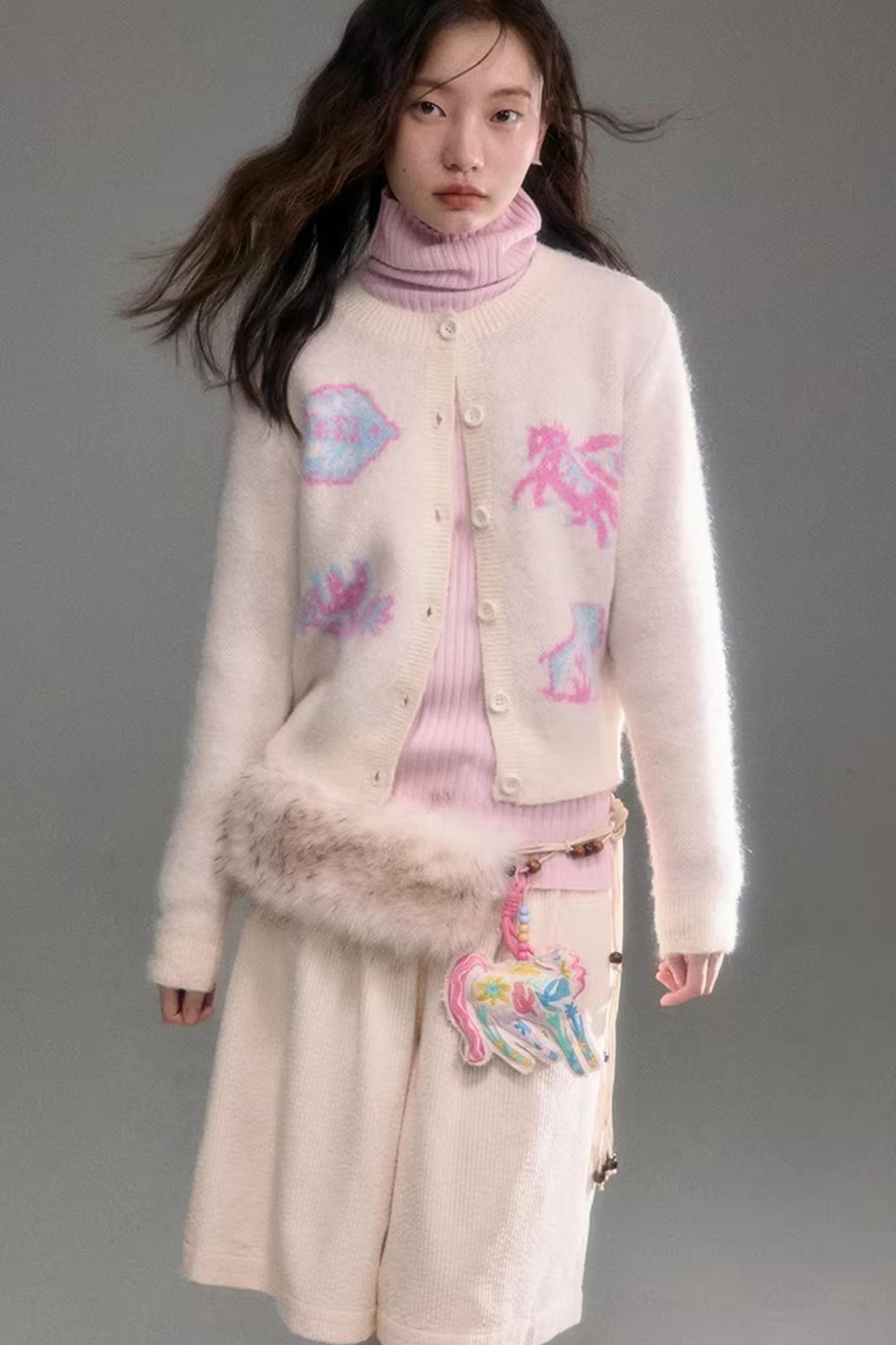 Rainbow Pony Charm Keychain